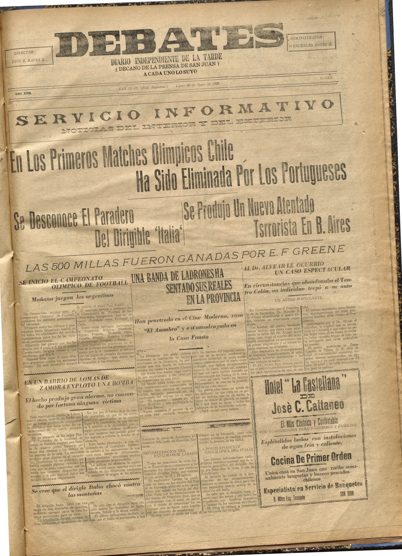 Portada · Diario Debates del 28 de mayo de 1928