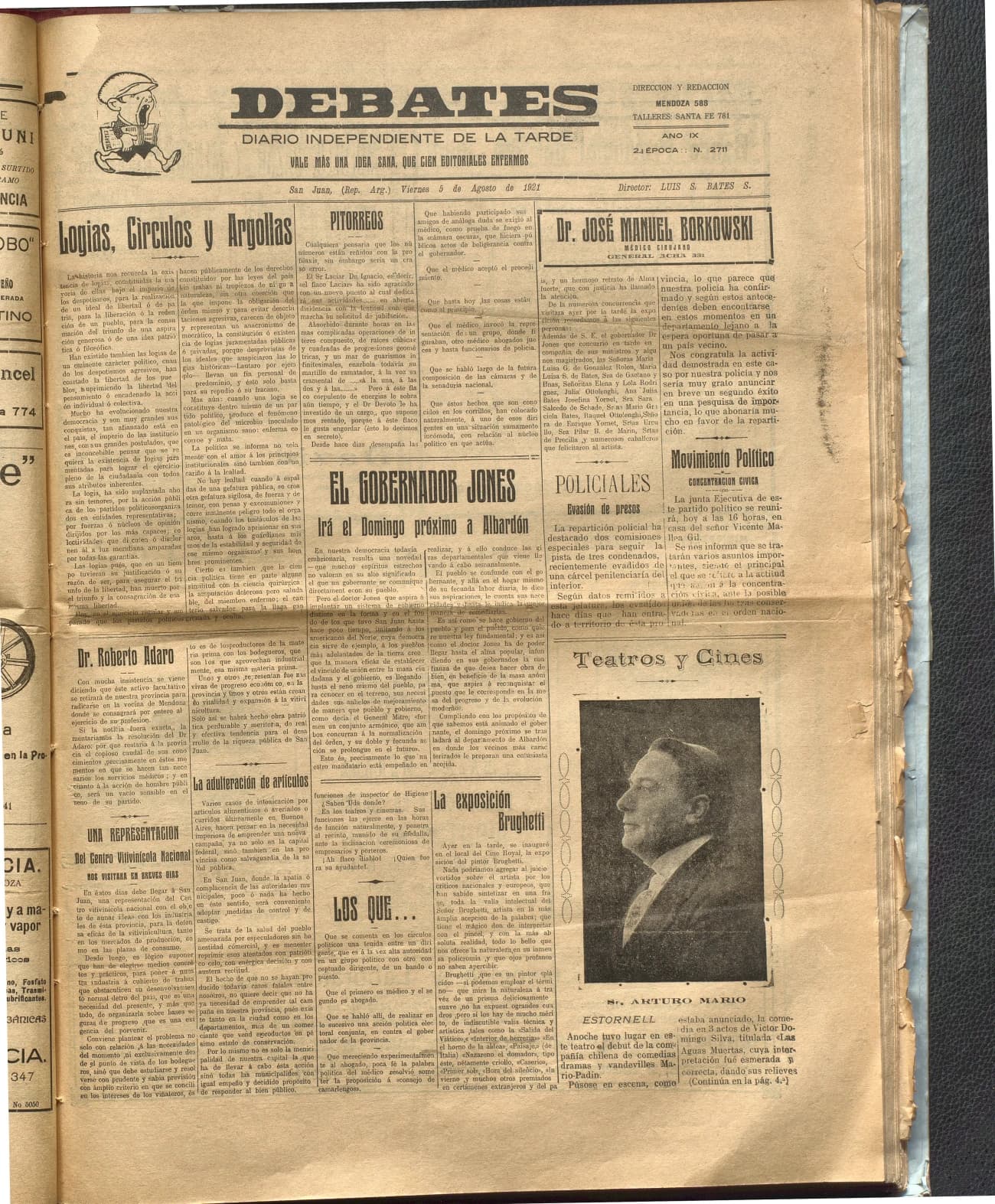 Portada · Diario Debates del 5 de agosto de 1921