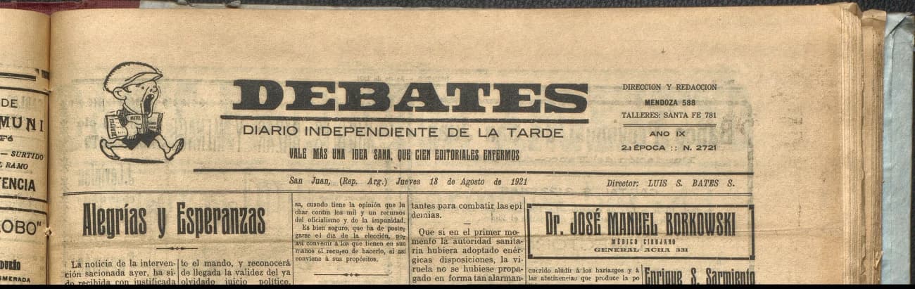 Portada · Diario Debates del 18 de agosto de 1921