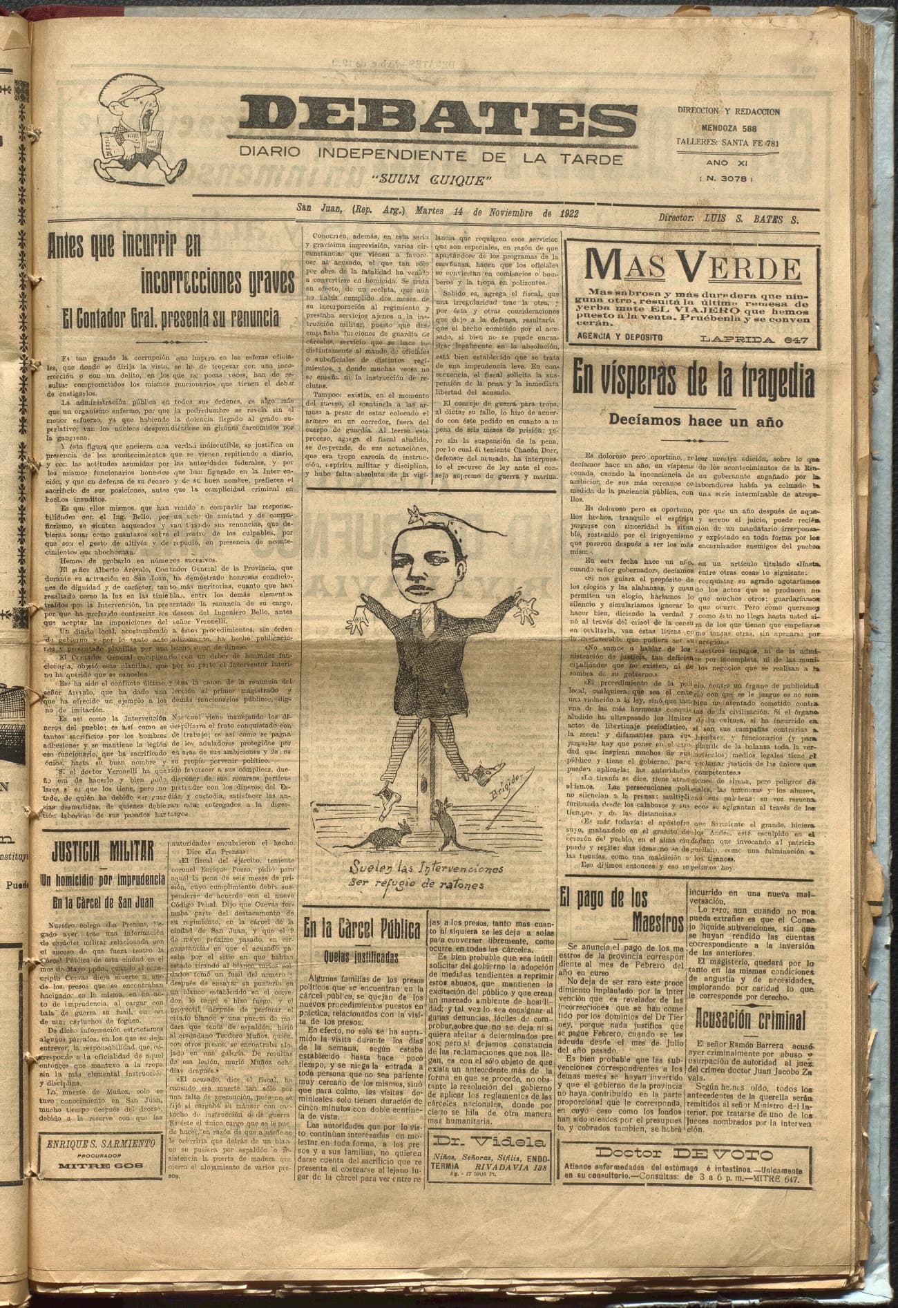 Portada · Diario Debates del 14 de noviembre de 1922