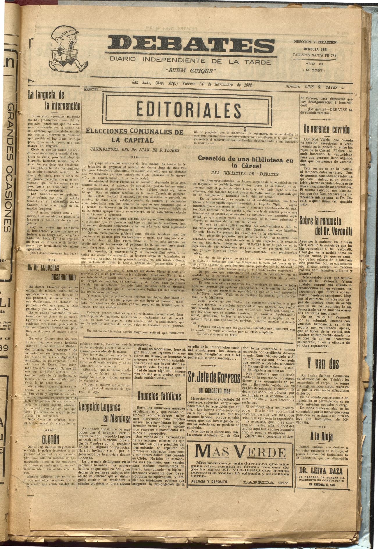 Portada · Diario Debates del 24 de noviembre de 1922