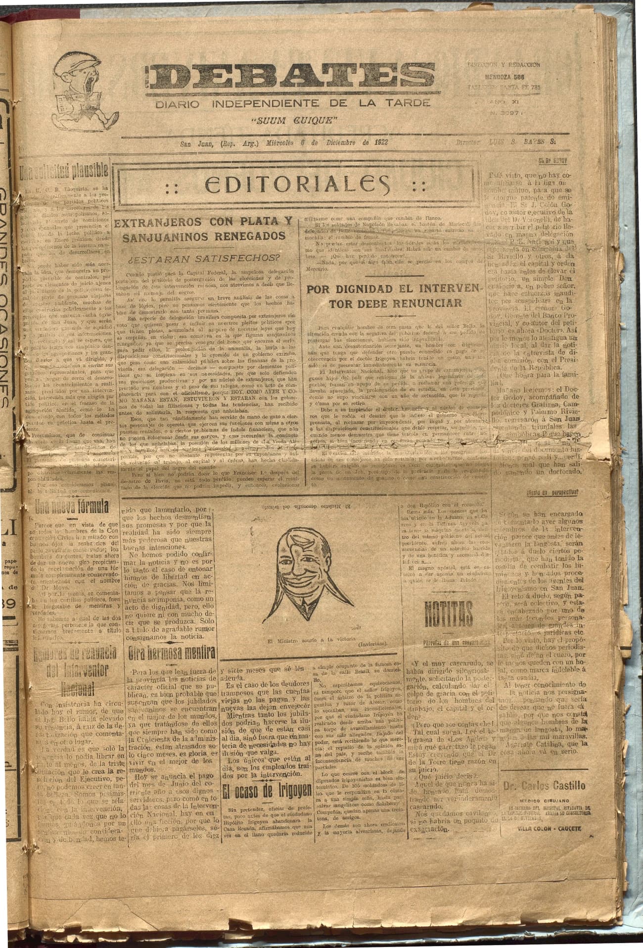 Portada · Diario Debates del 6 de diciembre de 1922