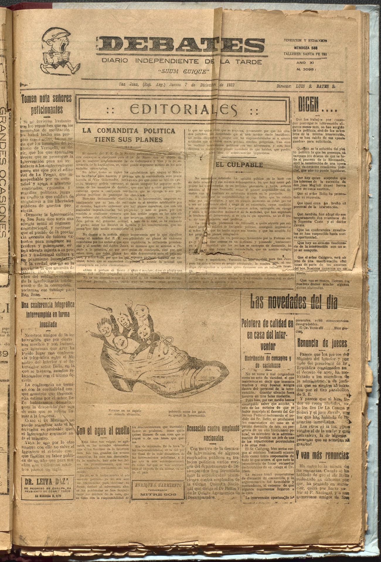 Portada · Diario Debates del 7 de diciembre de 1922