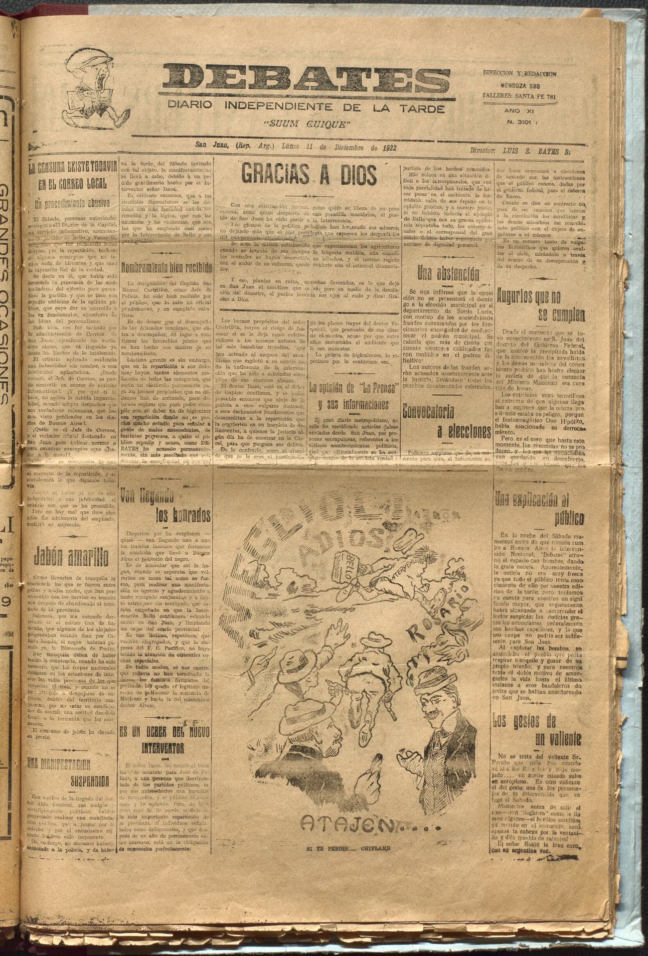 Portada · Diario Debates del 11 de diciembre de 1922