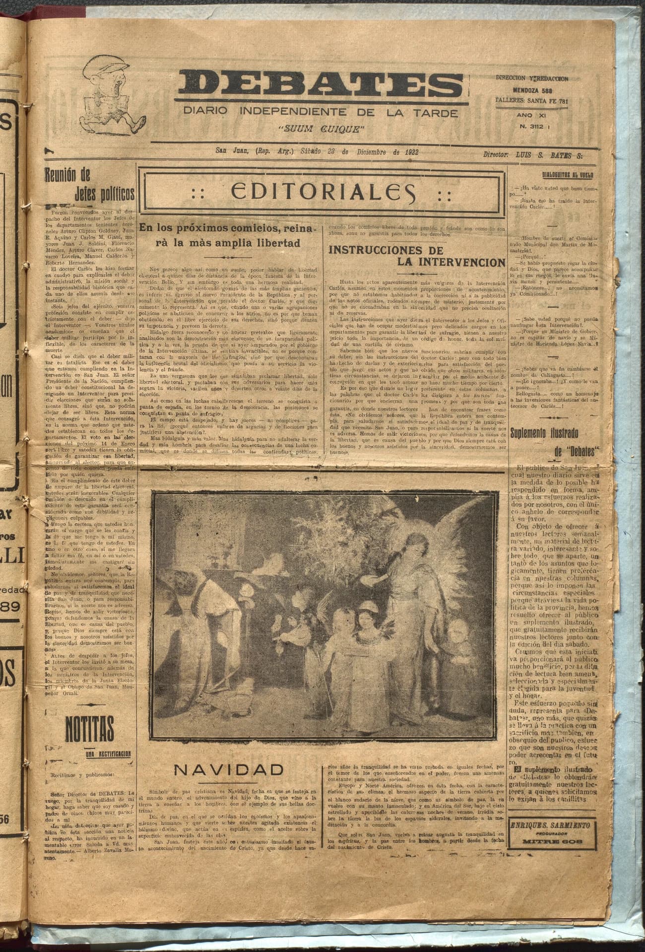 Portada · Diario Debates del 23 de diciembre de 1922