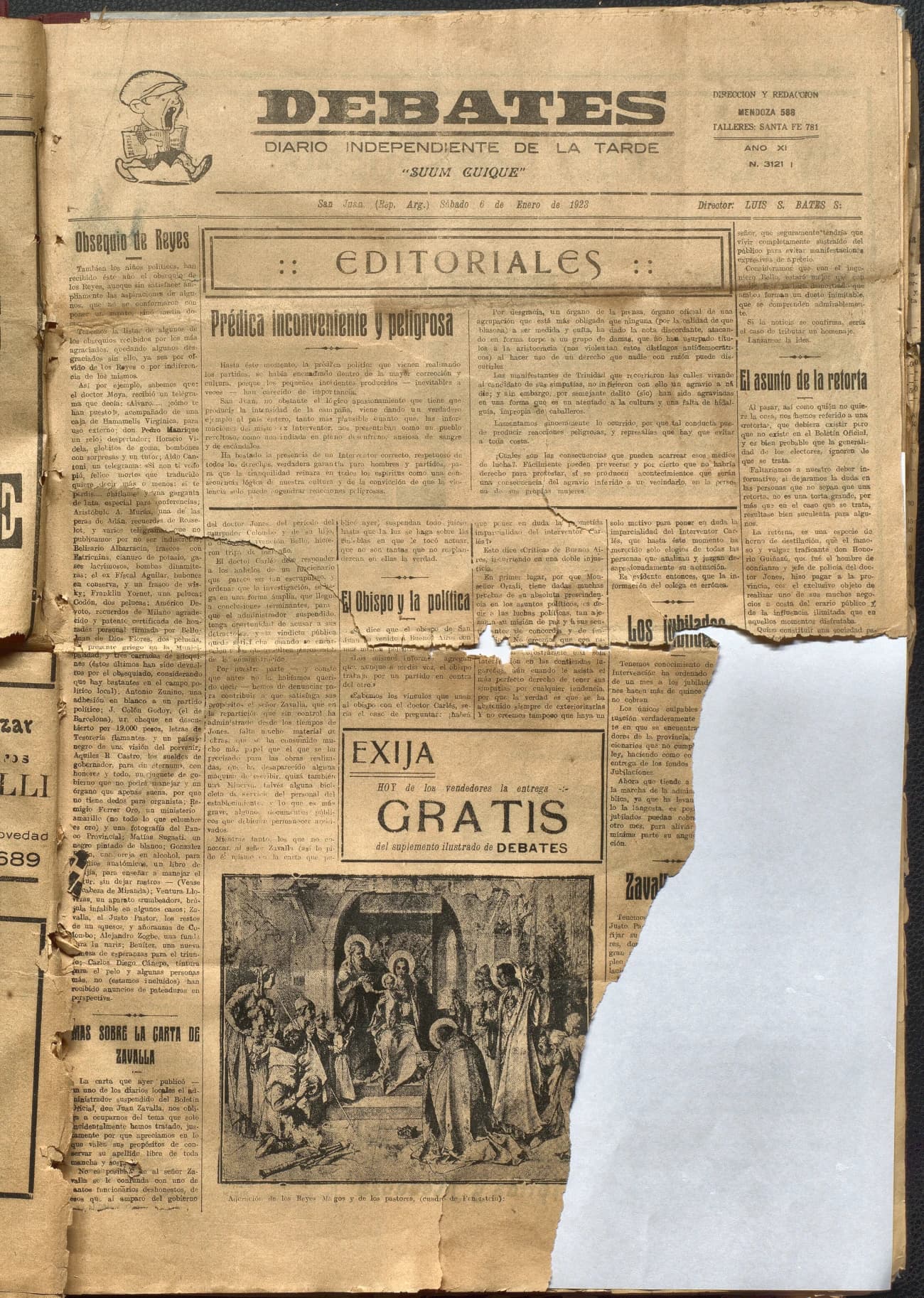 Portada · Diario Debates del 6 de enero de 1923