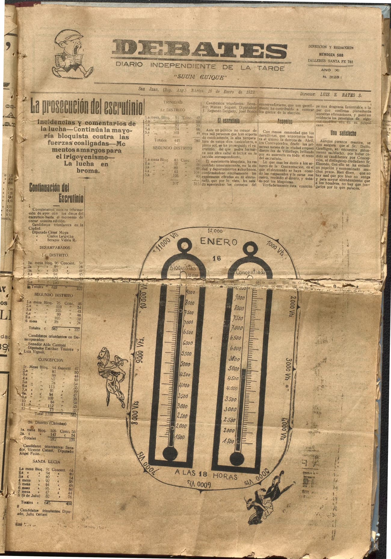 Portada · Diario Debates del 16 de enero de 1923