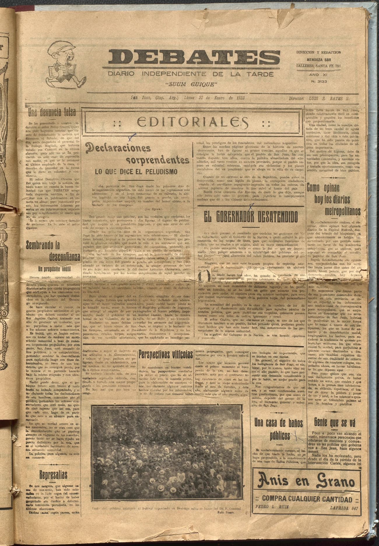 Portada · Diario Debates del 22 de enero de 1923
