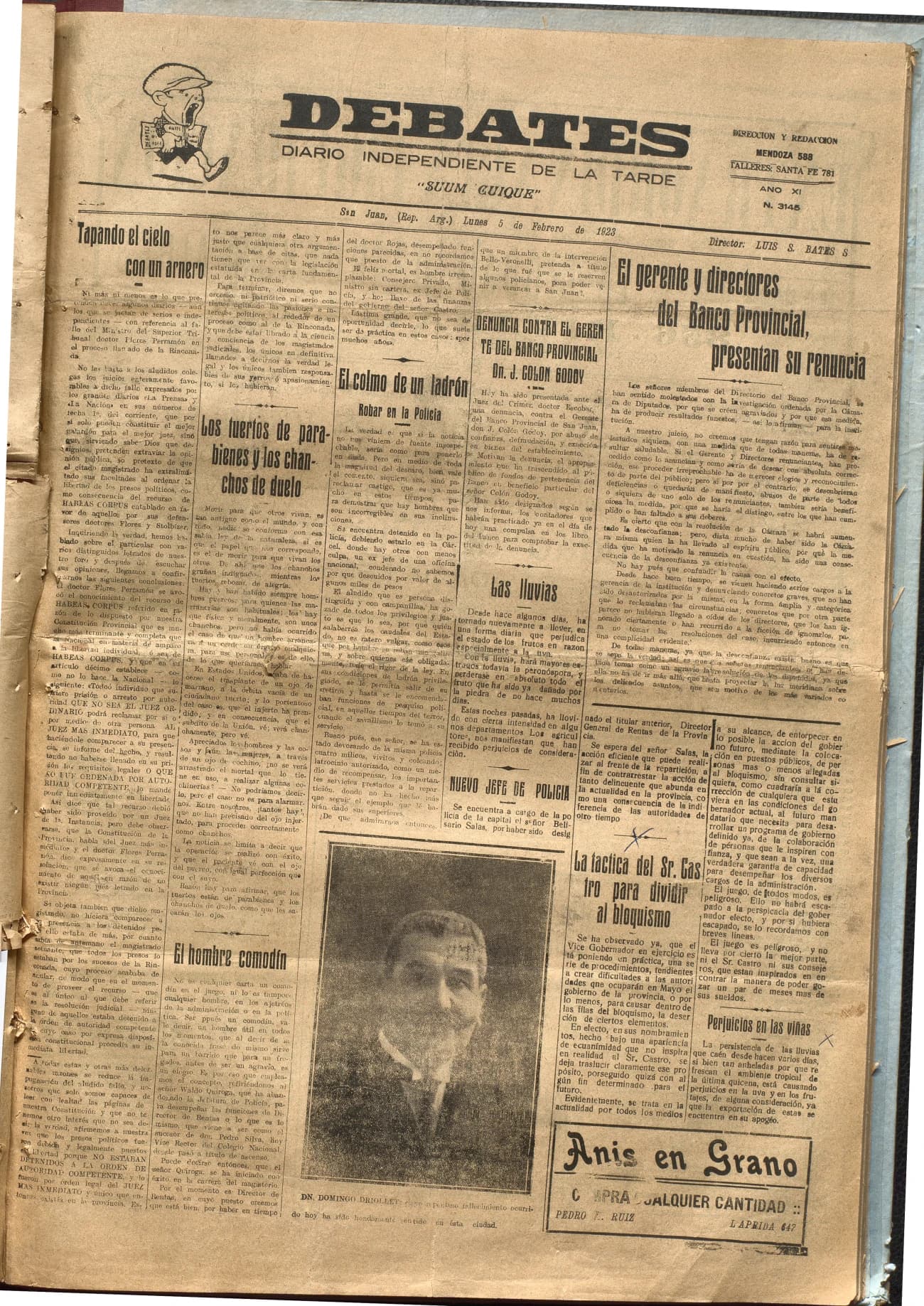 Portada · Diario Debates del 5 de febrero de 1923