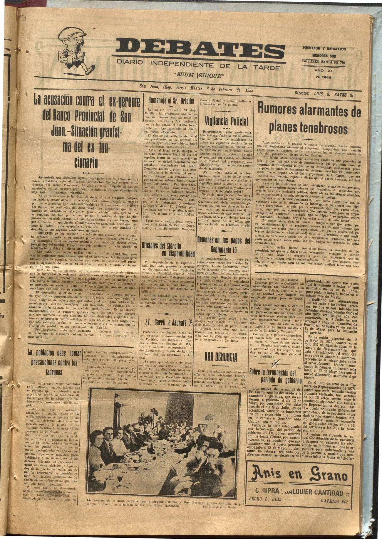 Portada · Diario Debates del 6 de febrero de 1923