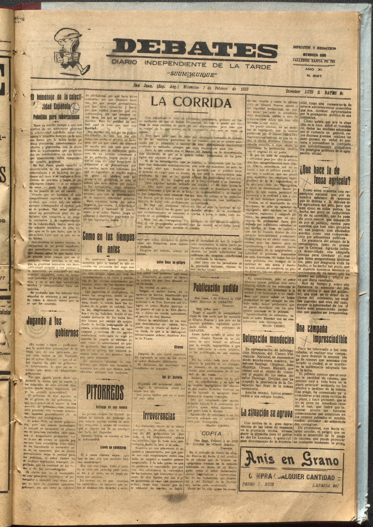Portada · Diario Debates del 7 de febrero de 1923