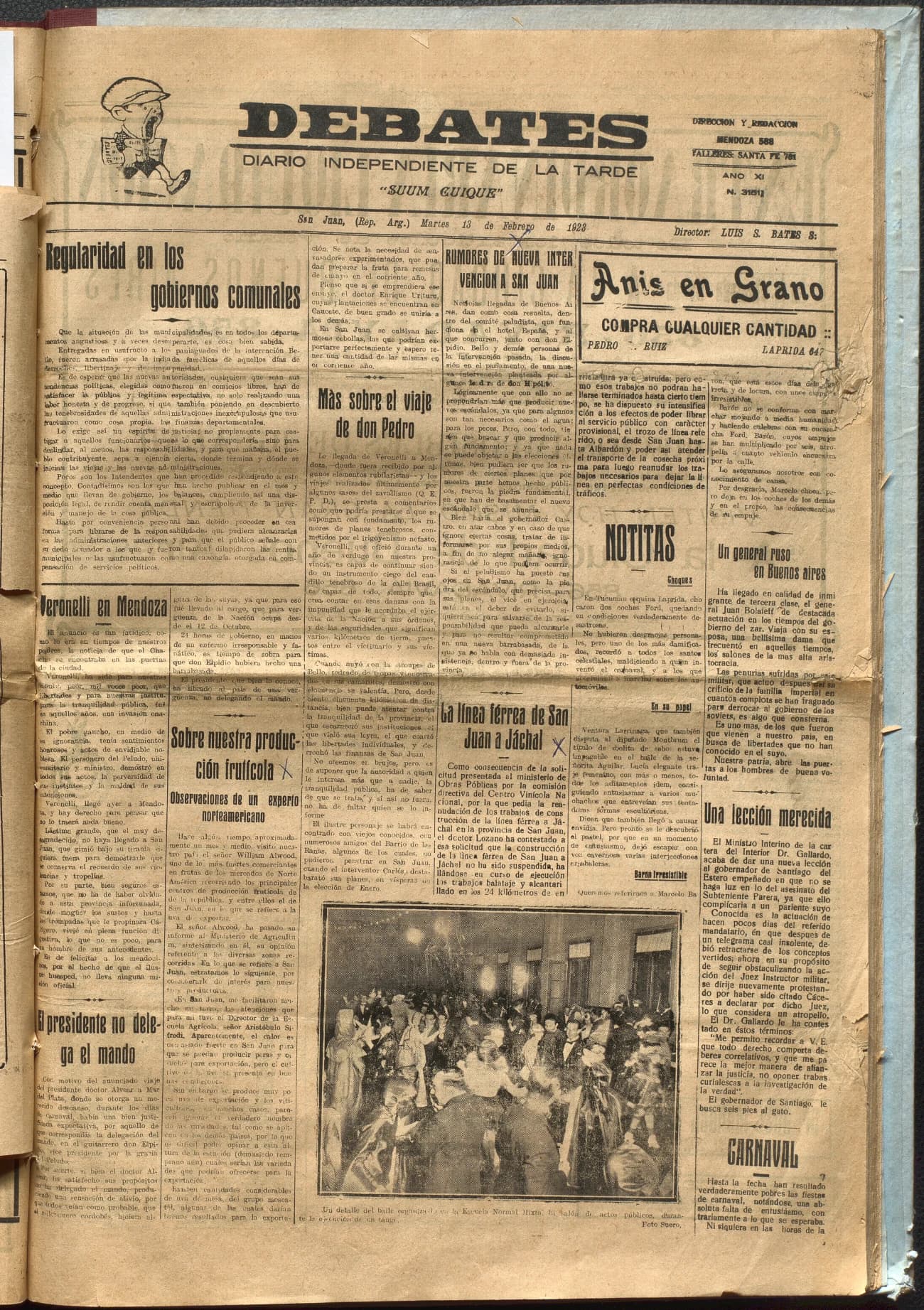 Portada · Diario Debates del 13 de febrero de 1923