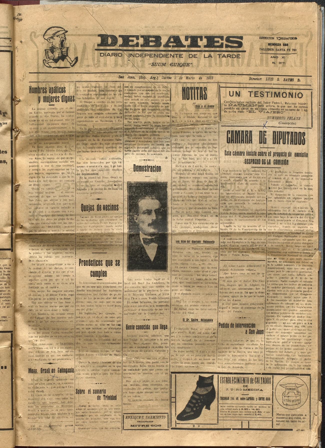 Portada · Diario Debates del 8 de marzo de 1923