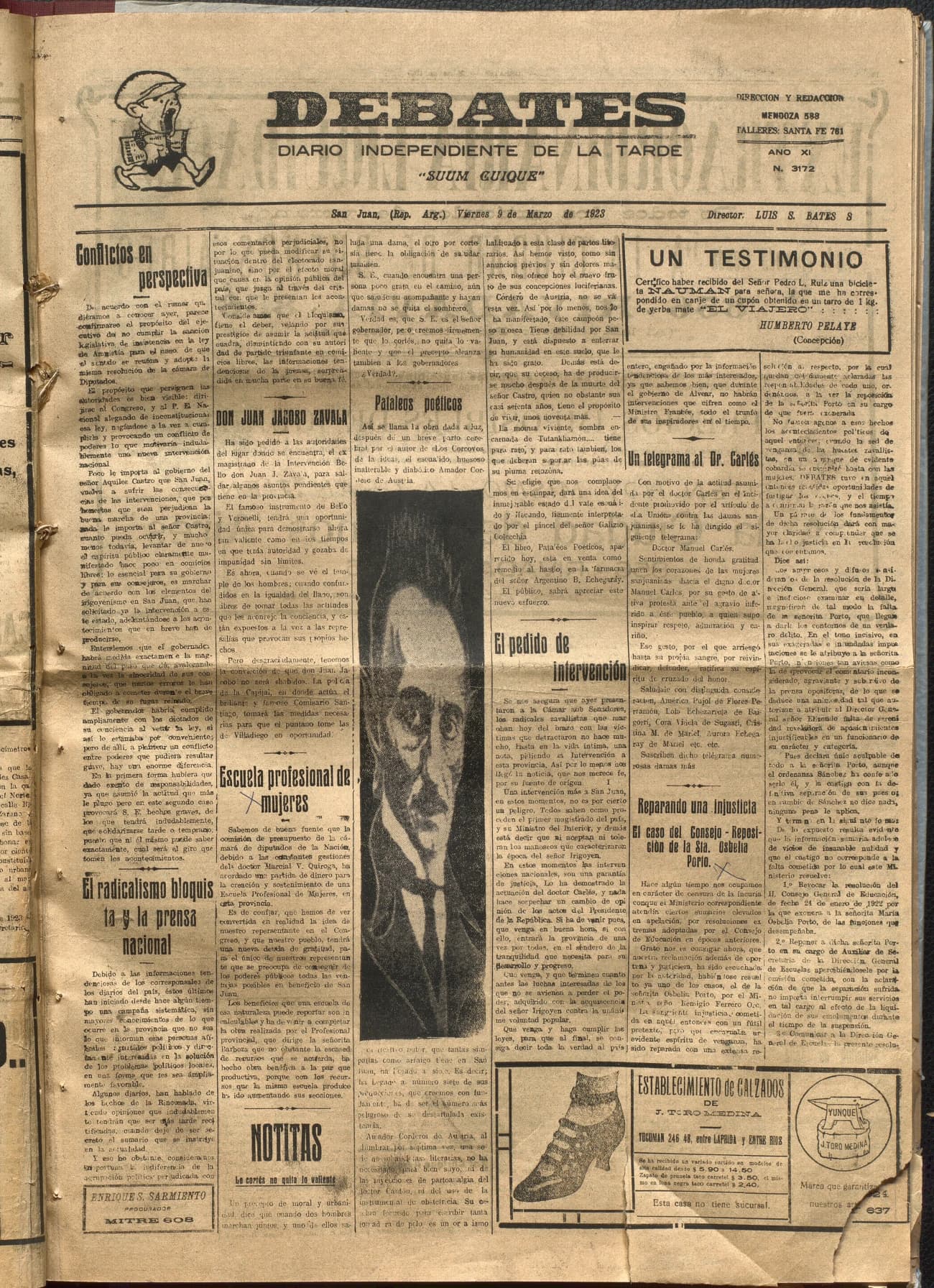Portada · Diario Debates del 9 de marzo de 1923