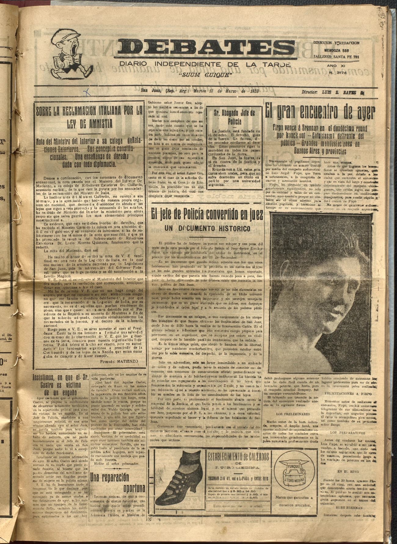Portada · Diario Debates del 13 de marzo de 1923
