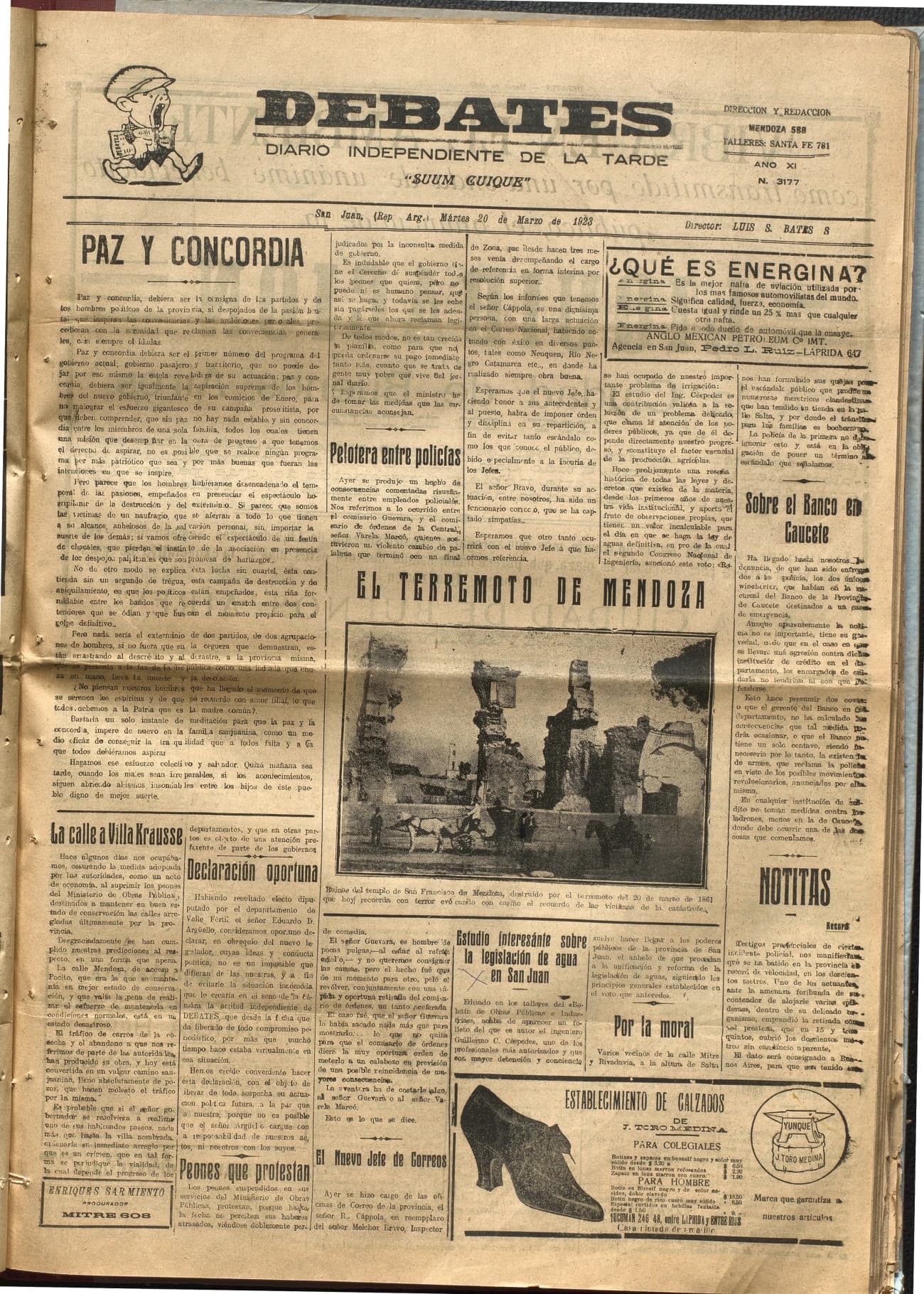 Portada · Diario Debates del 20 de marzo de 1923