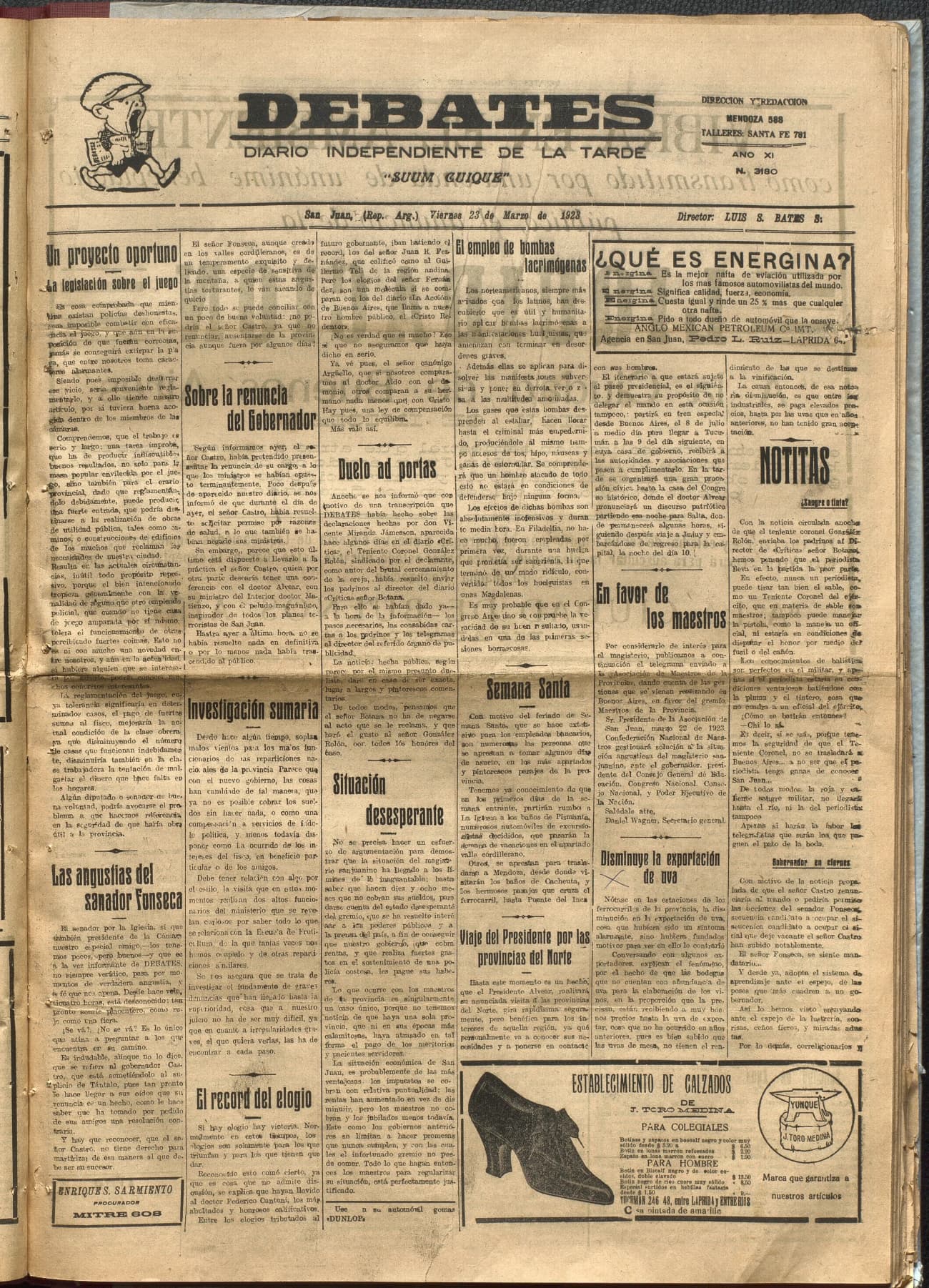 Portada · Diario Debates del 23 de marzo de 1923