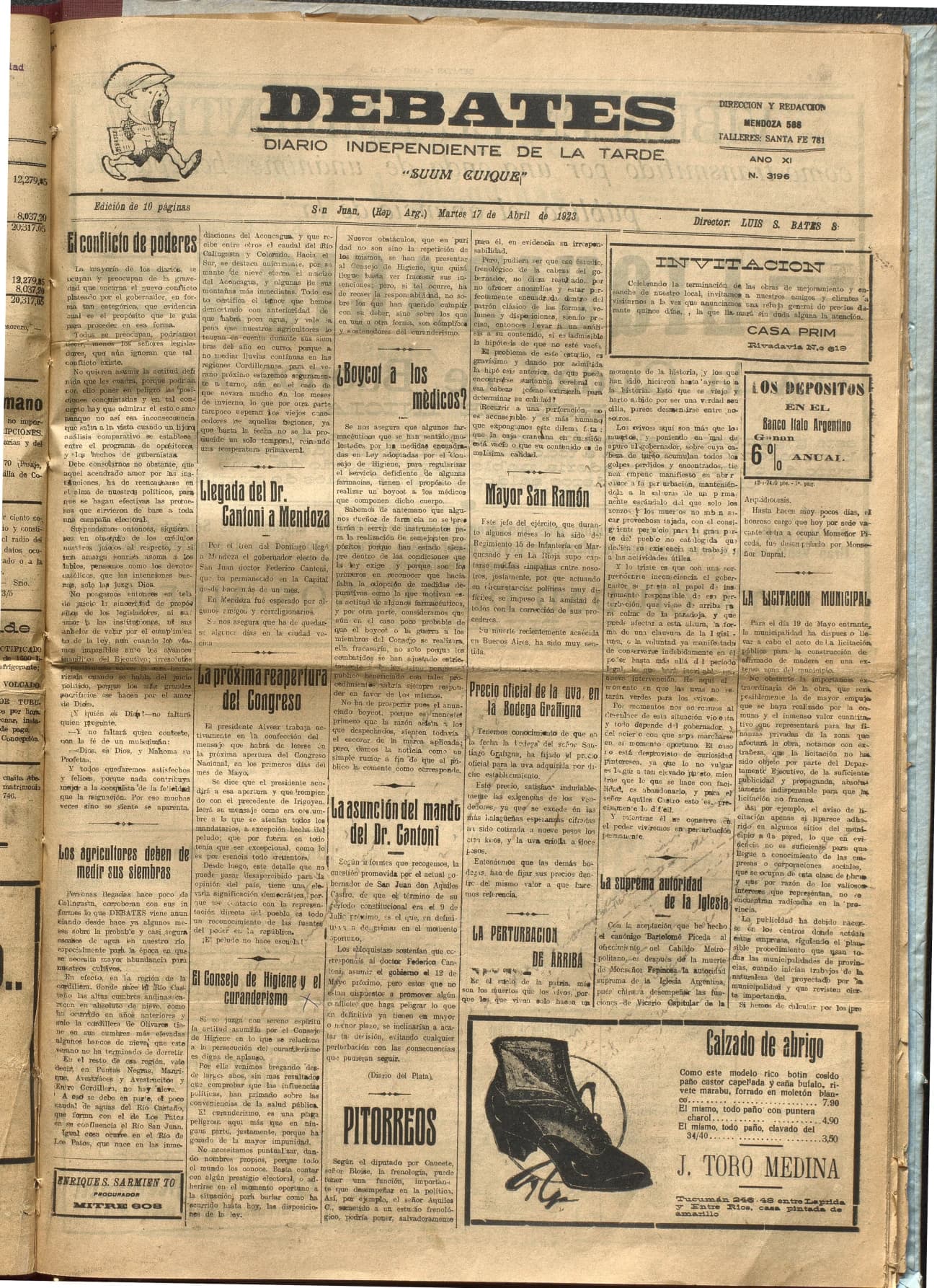Portada · Diario Debates del 17 de abril de 1923