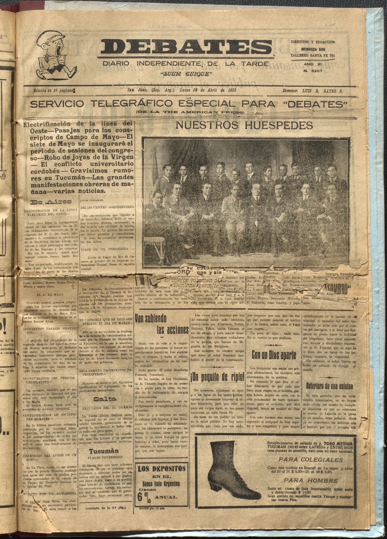 Portada · Diario Debates del 30 de abril de 1923