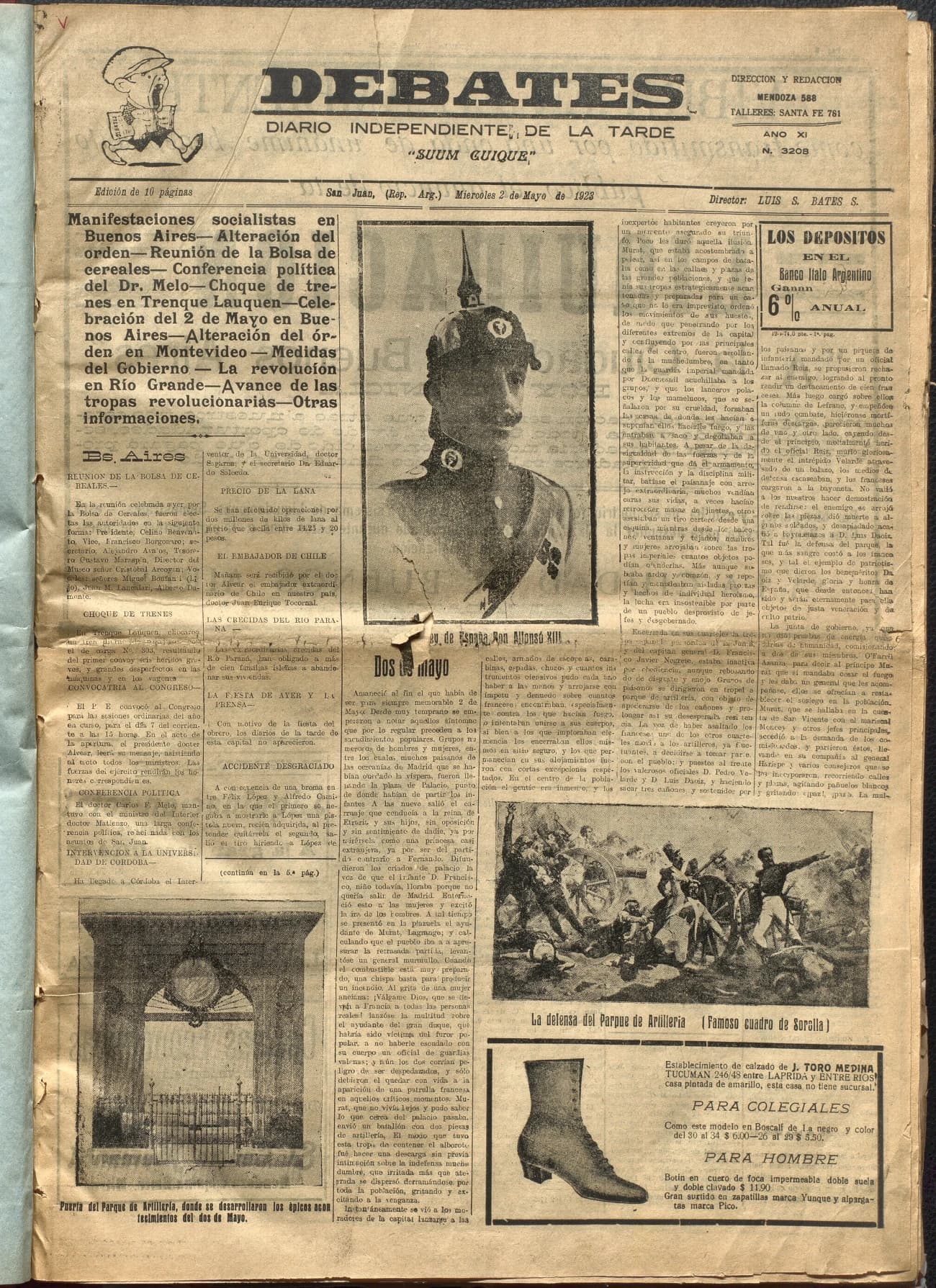 Portada · Diario Debates del 2 de mayo de 1923