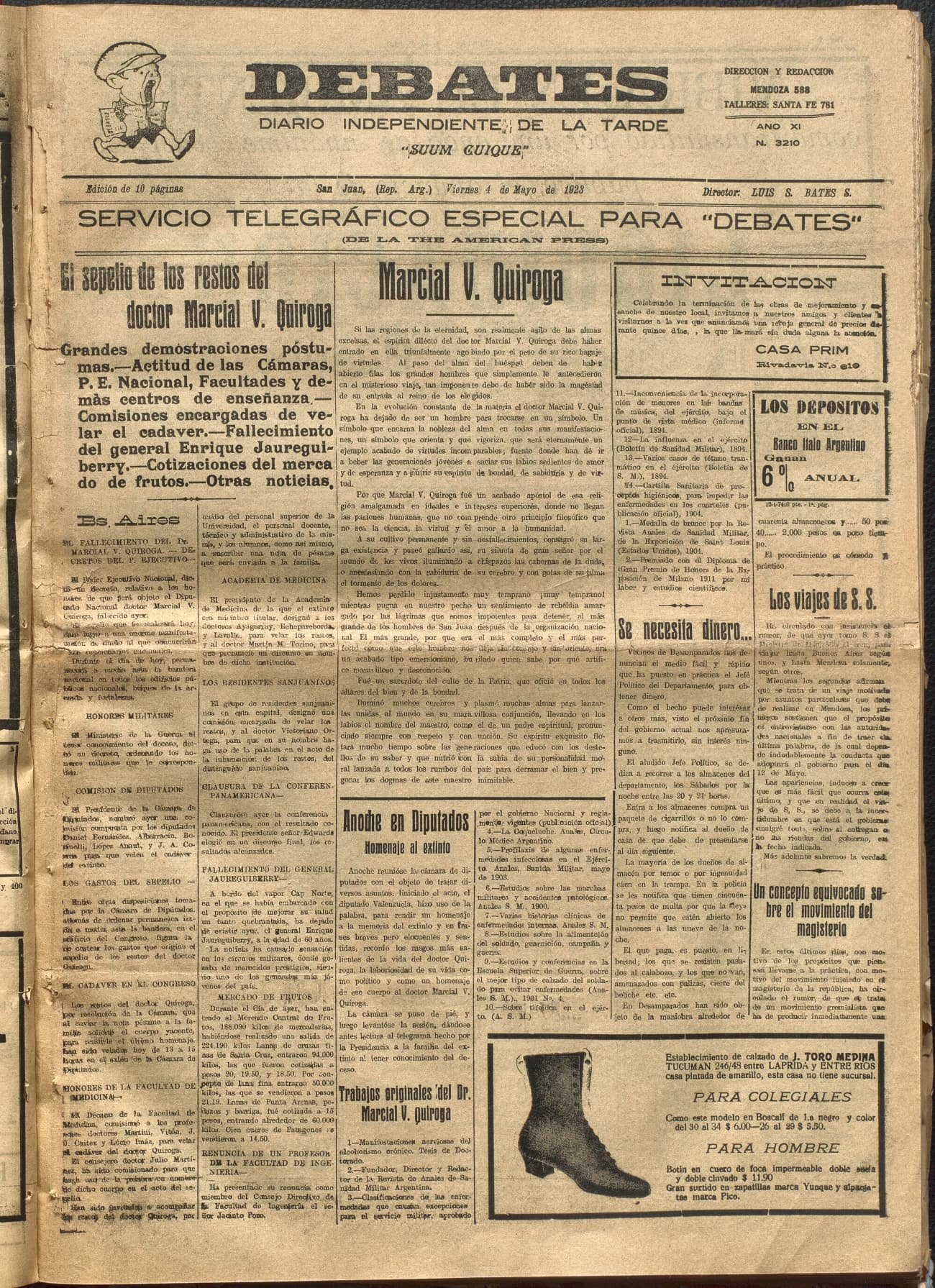 Portada · Diario Debates del 4 de mayo de 1923