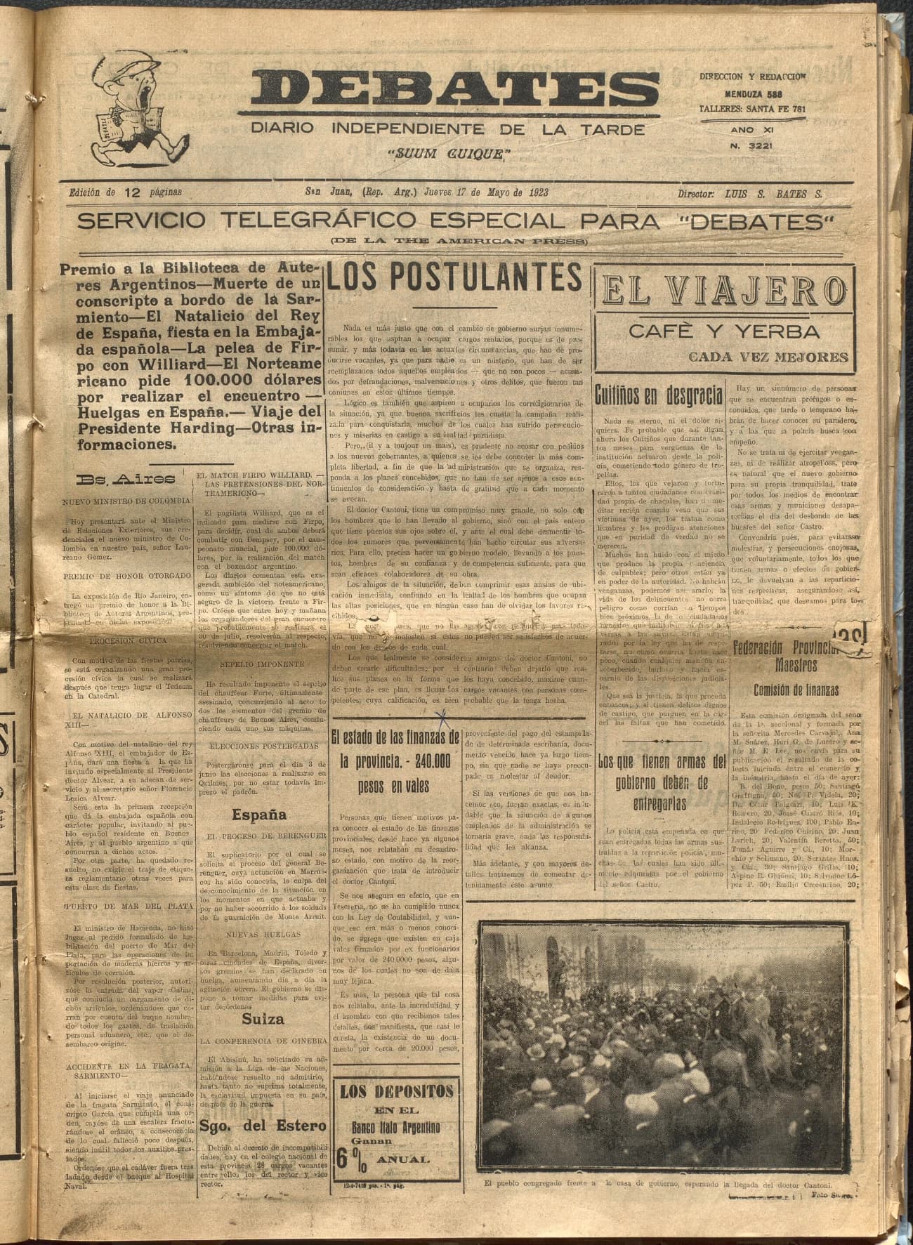 Portada · Diario Debates del 17 de mayo de 1923