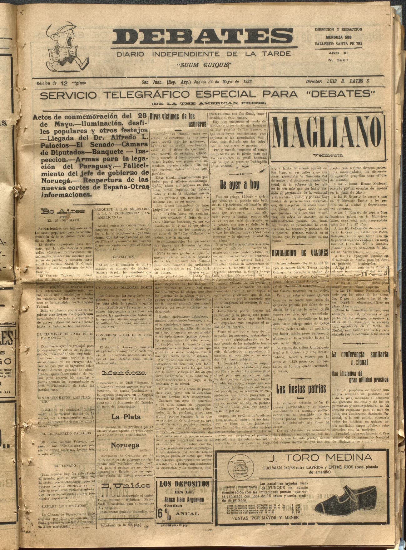 Portada · Diario Debates del 24 de mayo de 1923