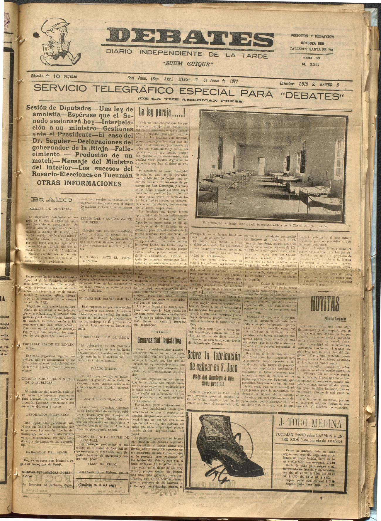 Portada · Diario Debates del 12 de junio de 1923