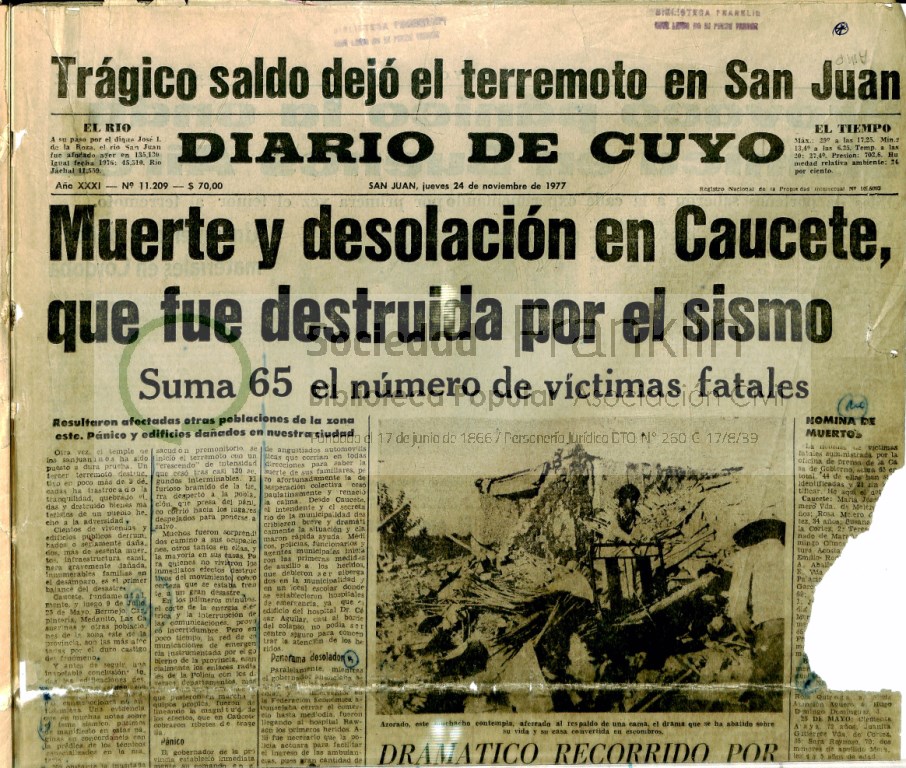 A 40 años del terremoto