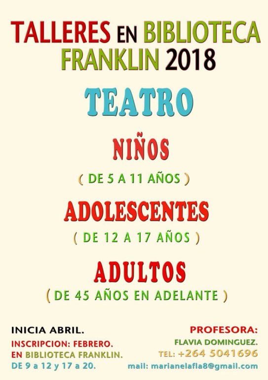 TALLERES 2018 EN BIBLIOTECA FRANKLIN, imagen 6