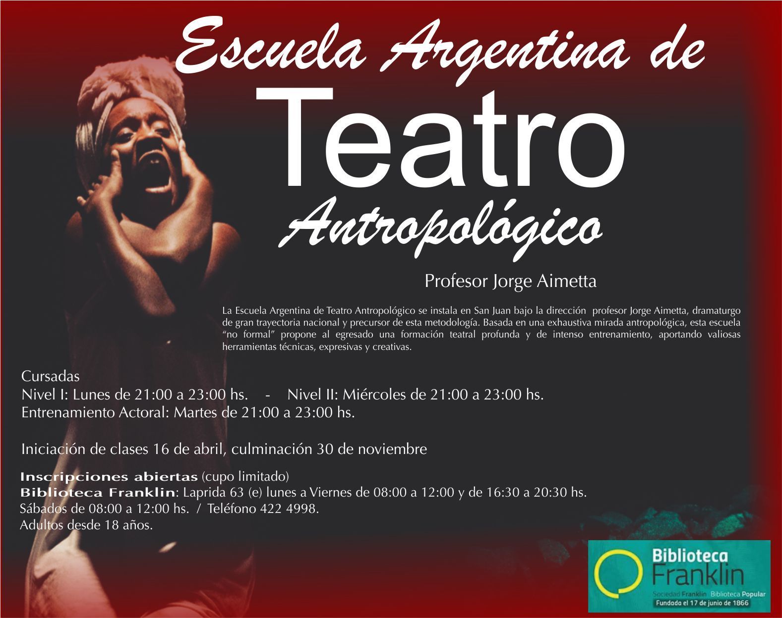 ESCUELA ARGENTINA DE TEATRO ANTROPOLÓGICO EN LA BIBLIOTECA