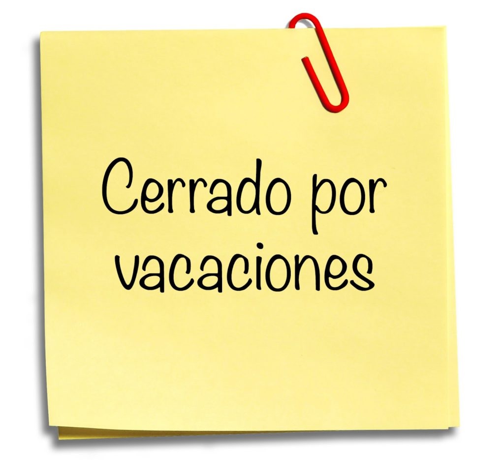 CERRADO POR VACACIONES
