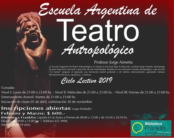 ESCUELA ARGENTINA DE TEATRO ANTROPOLÓGICO EN LA FRANKLIN