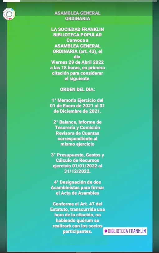 Asamblea general ordinaria 2022